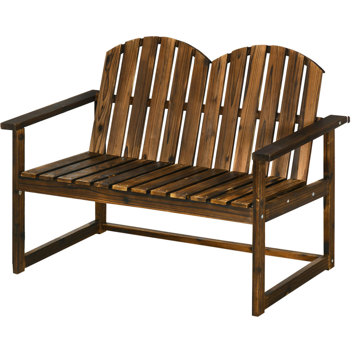 Outsunny Gartenbank grau Holz B/H/L: ca. 63x114x86 cm Gartenbank - grau (86,00/63,00/114,00cm) - Outsunny
