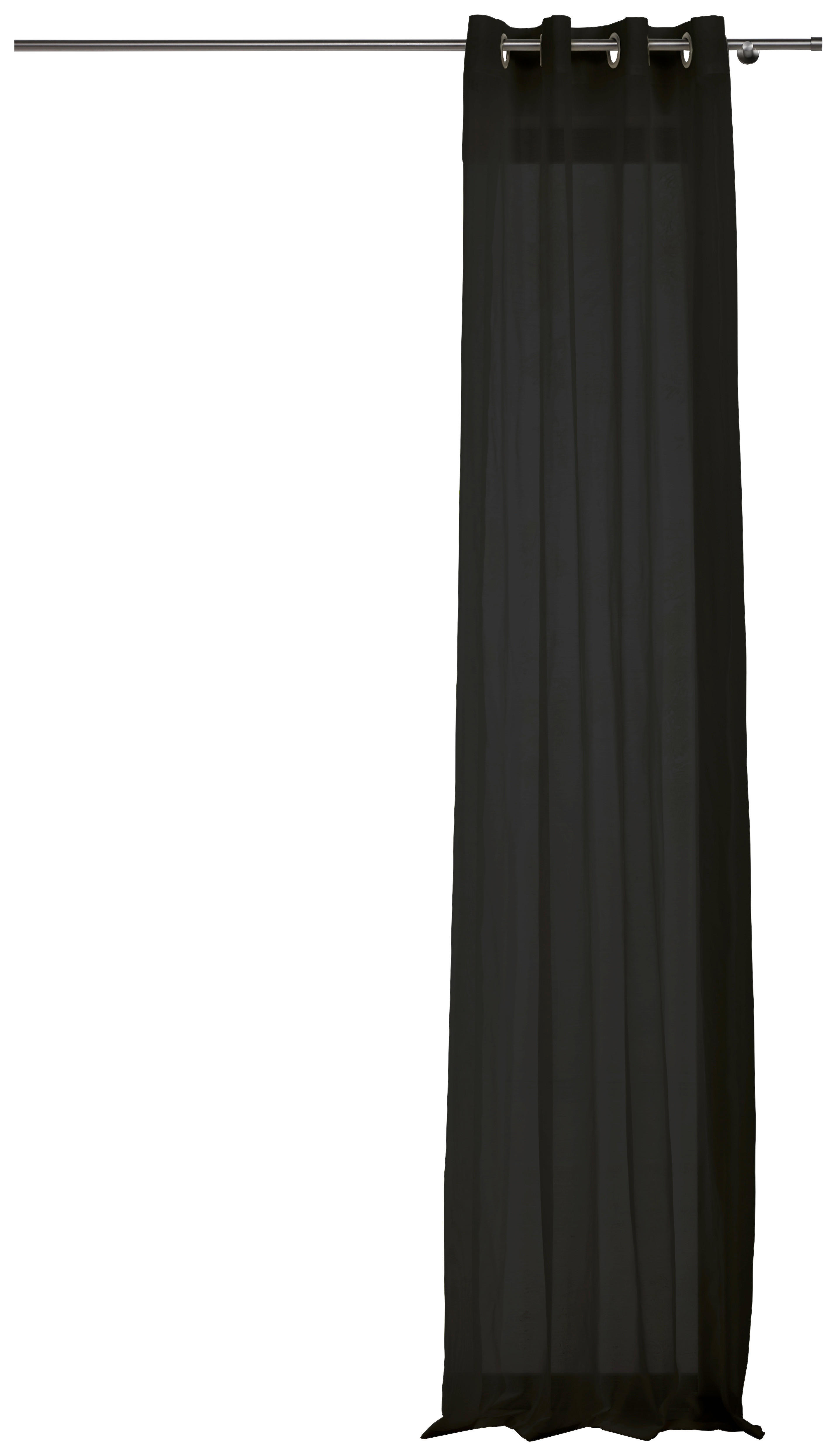 Thumbnail - Ösenvorhang PURE schwarz B/L: ca. 135x245 cm
