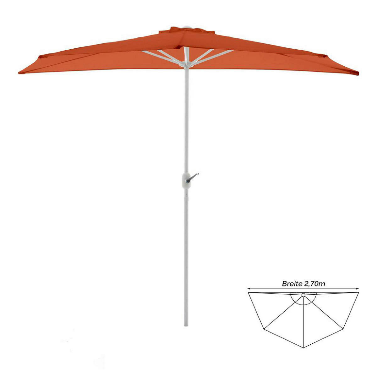 VCM Balkon-Sonnenschirm terracotta Polyester-Mischgewebe B/H/T: ca. 270x235x140 cm Balkon-Sonnenschirm - terracotta (270,00/235,00/140,00cm) - VCM