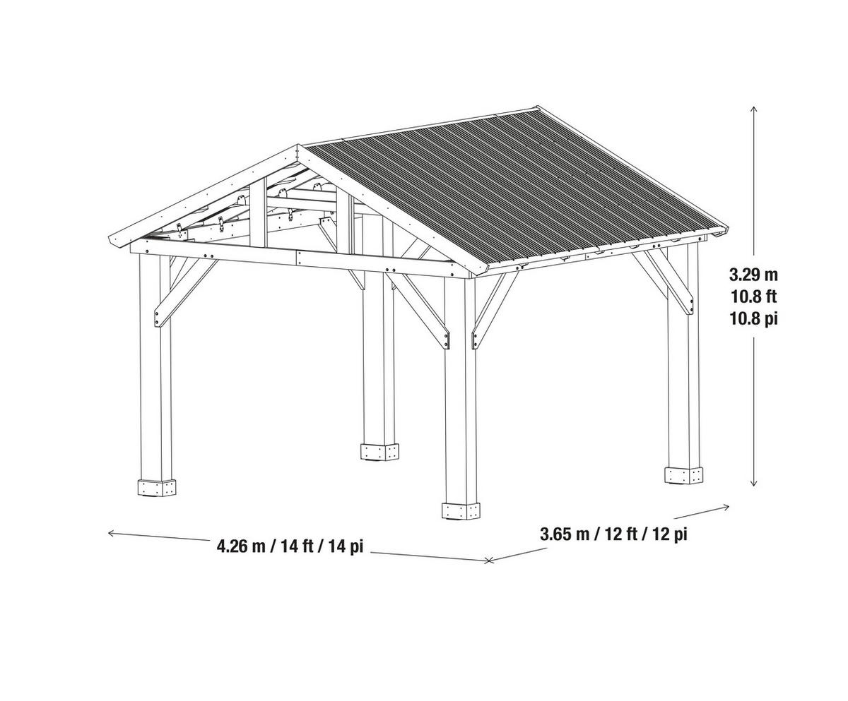 Westmann Pavillon Yukon braun Holz B/H/T: ca. 427x330x366 cm Yukon - braun/grau (427,00/330,00/366,00cm) - Westmann