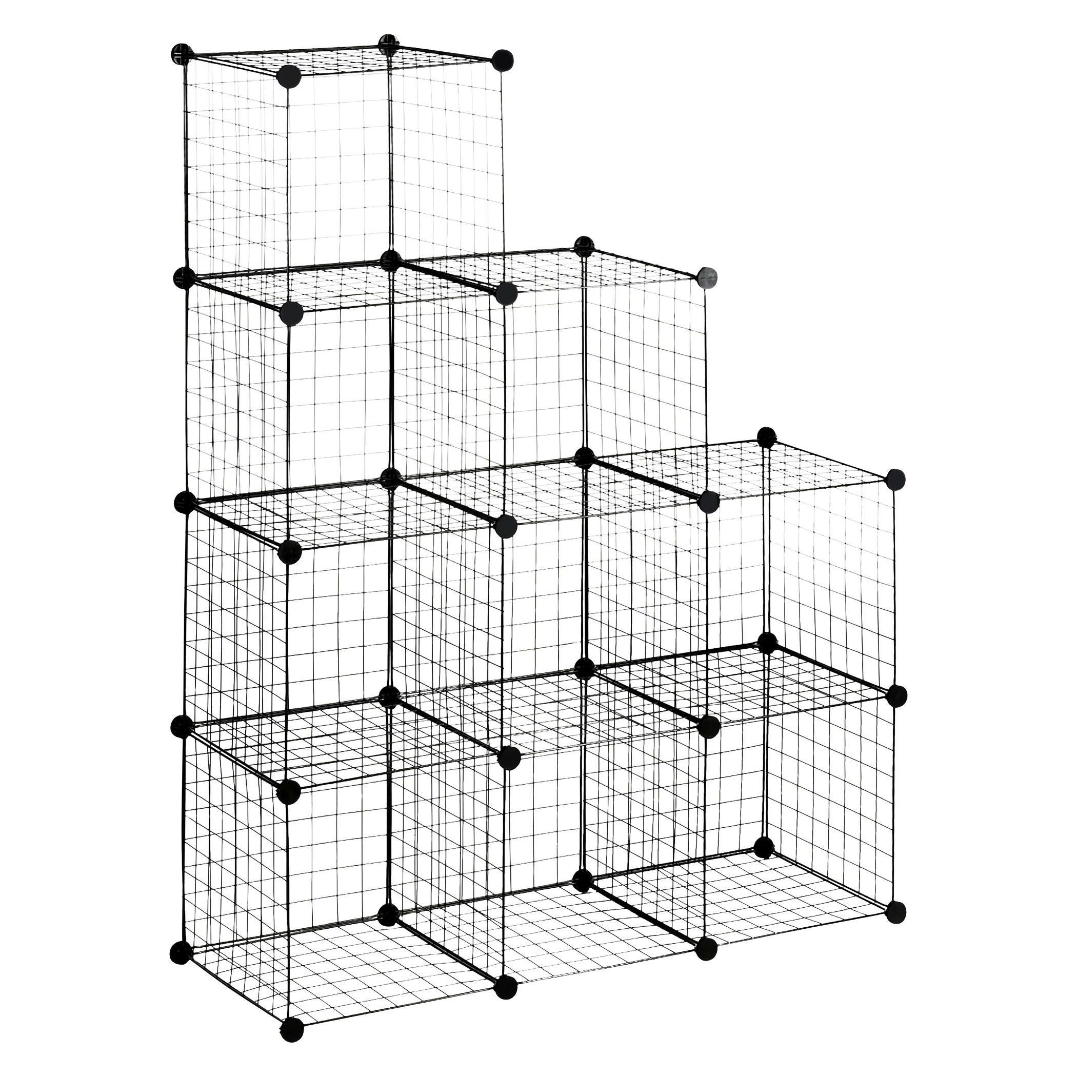 HOMCOM Regal schwarz Kunststoff B/H/L: ca. 35x35x35 cm Regalsystem - schwarz (35,00/35,00/35,00cm) - HOMCOM