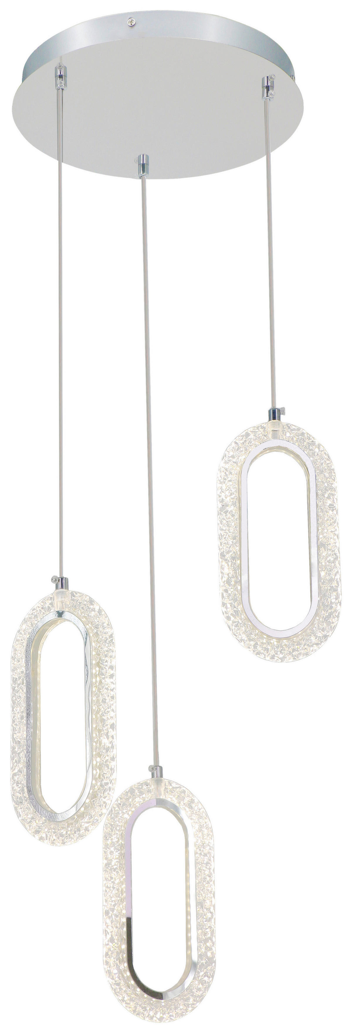 POCOline LED-Pendelleuchte Chrom Metall Acryl B/H/L: ca. 30x143x30 cm LED-Pendelleuchte_Alfredo - Chrom (30,00/30,00/143,00cm) - POCOline