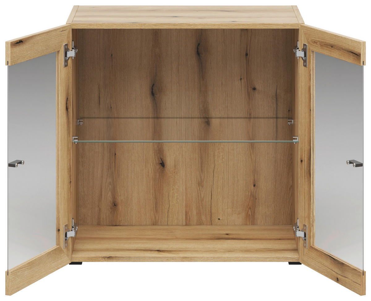 Vitrine System 64 Eiche Evoke Oak Nachbildung B/H/T: ca. 64x64x35 cm System 64 - Eiche (64,00/64,00/35,00cm)