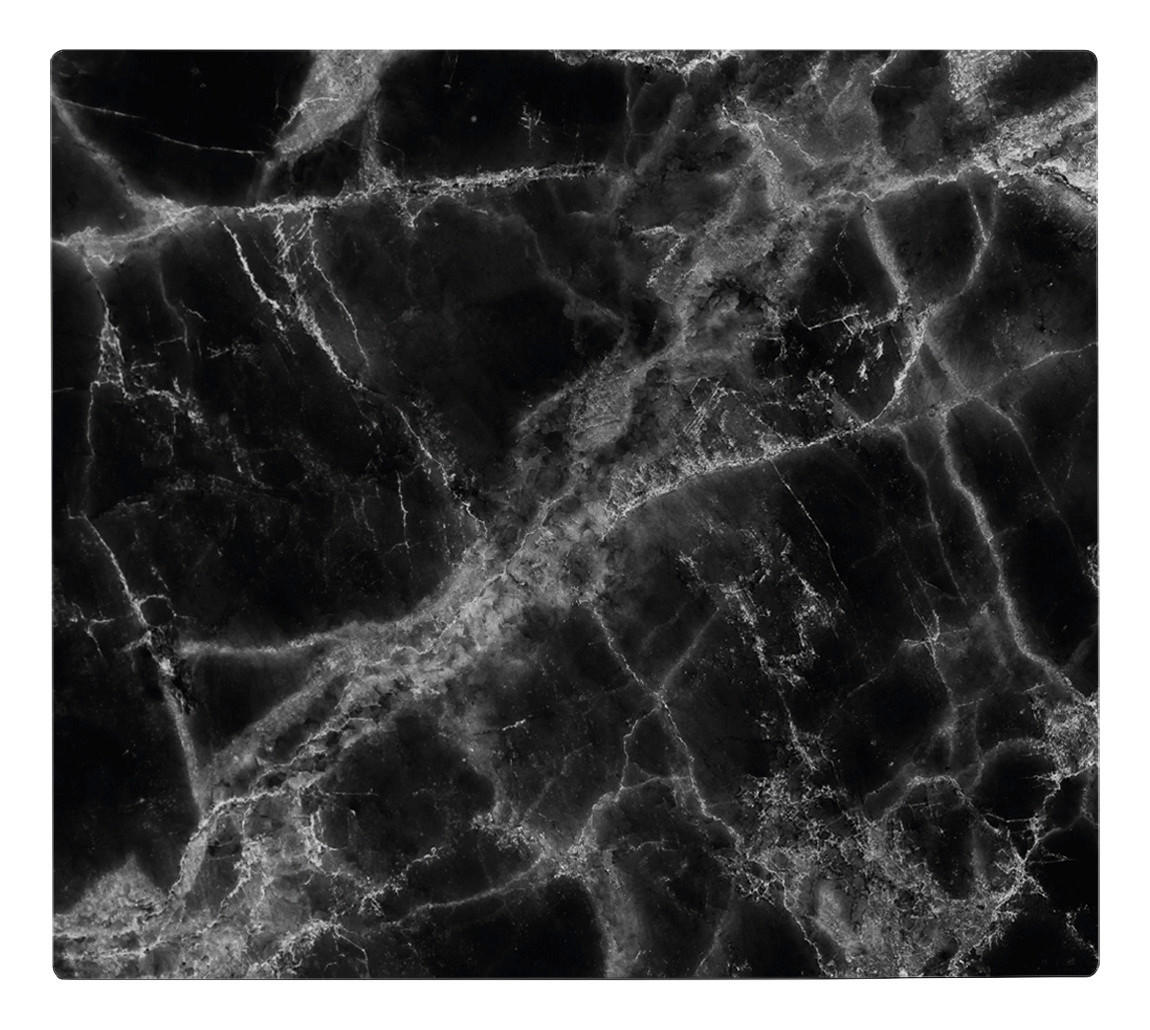 Zeller Herdblende-/Abdeckplatte Marmor schwarz Glas B/L: ca. 50x56 cm Marmor - schwarz (50,00/56,00cm) - Zeller