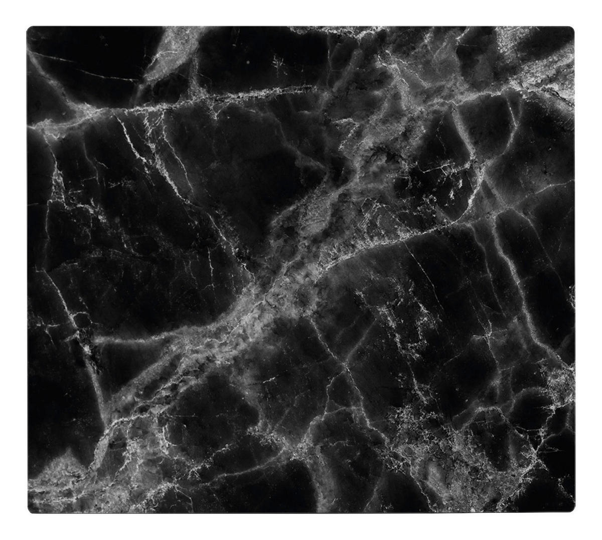 Zeller Herdblende-/Abdeckplatte Marmor schwarz Glas B/L: ca. 50x56 cm Marmor - schwarz (50,00/56,00cm) - Zeller