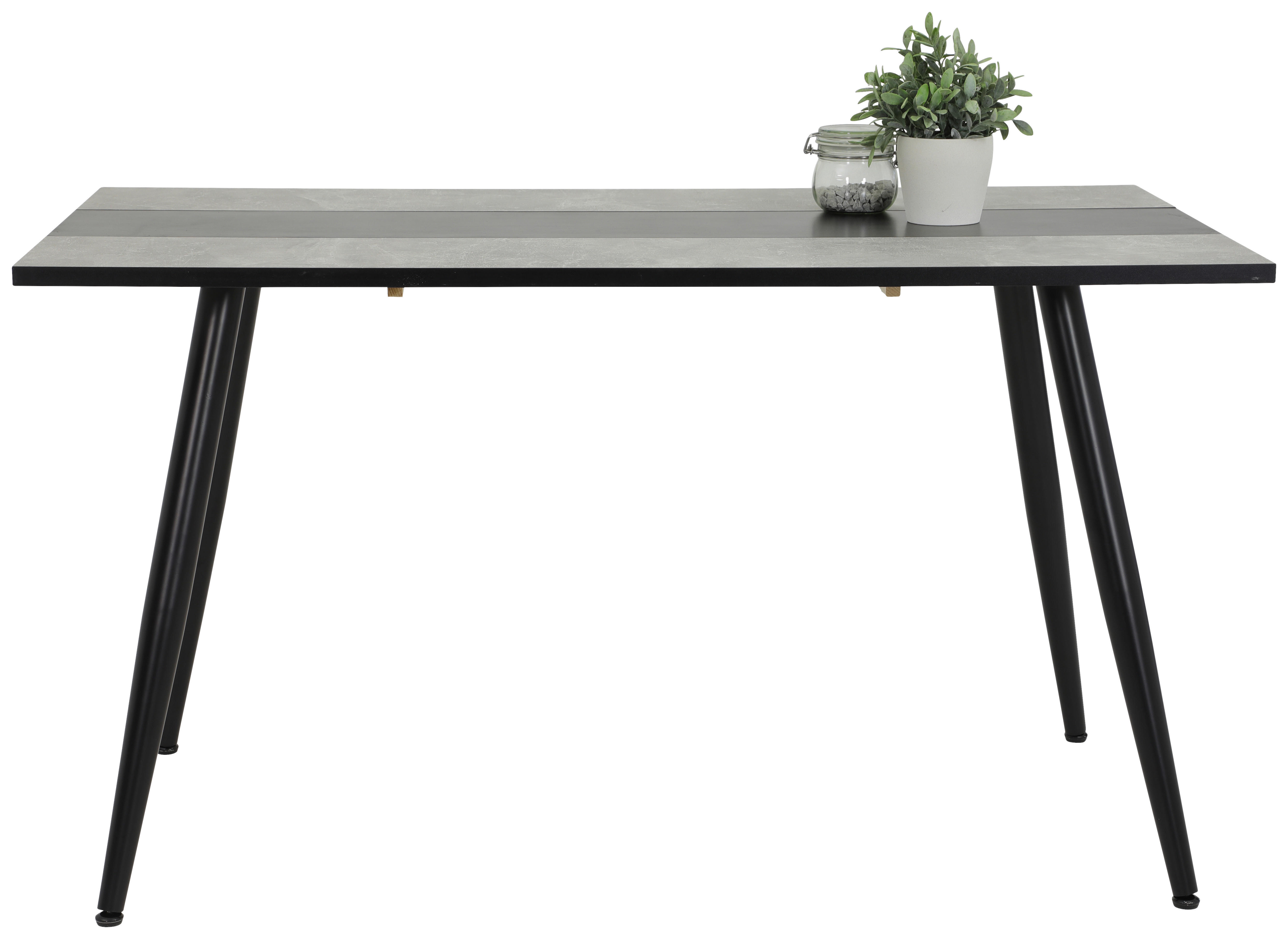 Esstisch Janina Beton Optik schwarz B/H/T: ca. 140x76x80 cm Janina - schwarz (140,00/76,00/80,00cm)