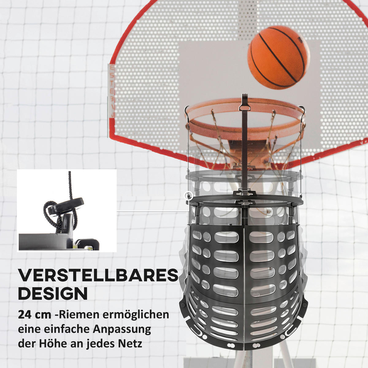 SPORTNOW Basketball Rebounder schwarz B/H/L: ca. 35,6x75,5x35,6 cm Basketball_Rebounder - schwarz (35,60/35,60/75,50cm) - SPORTNOW
