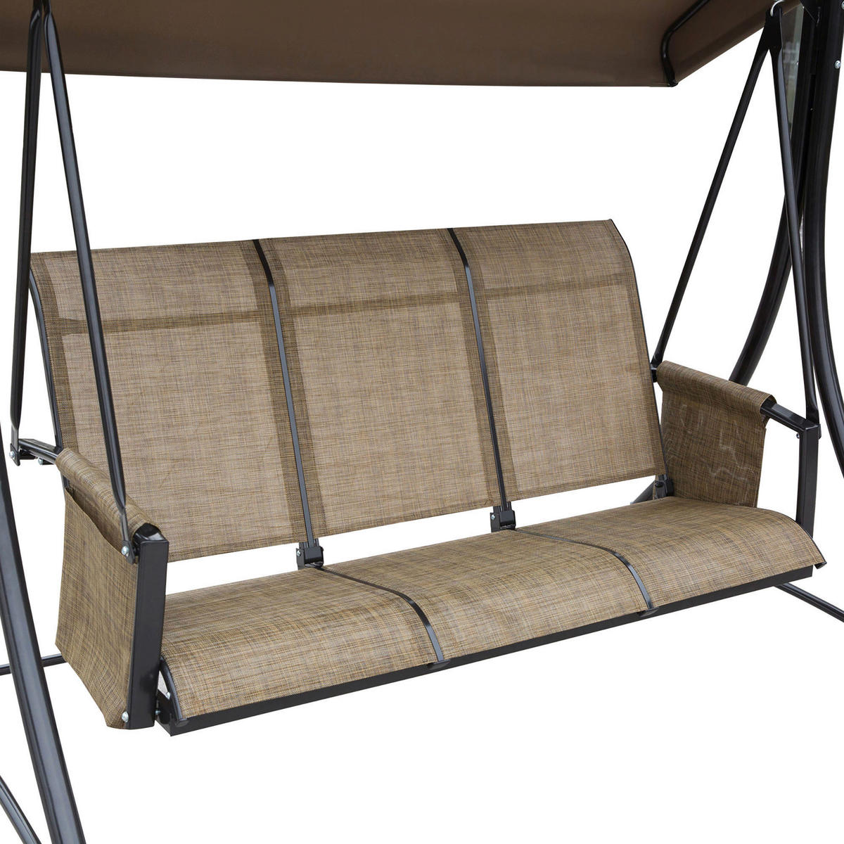 Outsunny Hollywoodschaukel braun Polyester B/H/L: ca. 128x172x196 cm Hollywoodschaukel - braun (196,00/128,00/172,00cm) - Outsunny