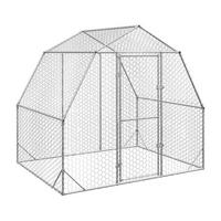 vidaXL Hühnerstall silber Stahl H/L: ca. 225x250 cm Hühnerstall - silber (250,00cm) - vidaXL