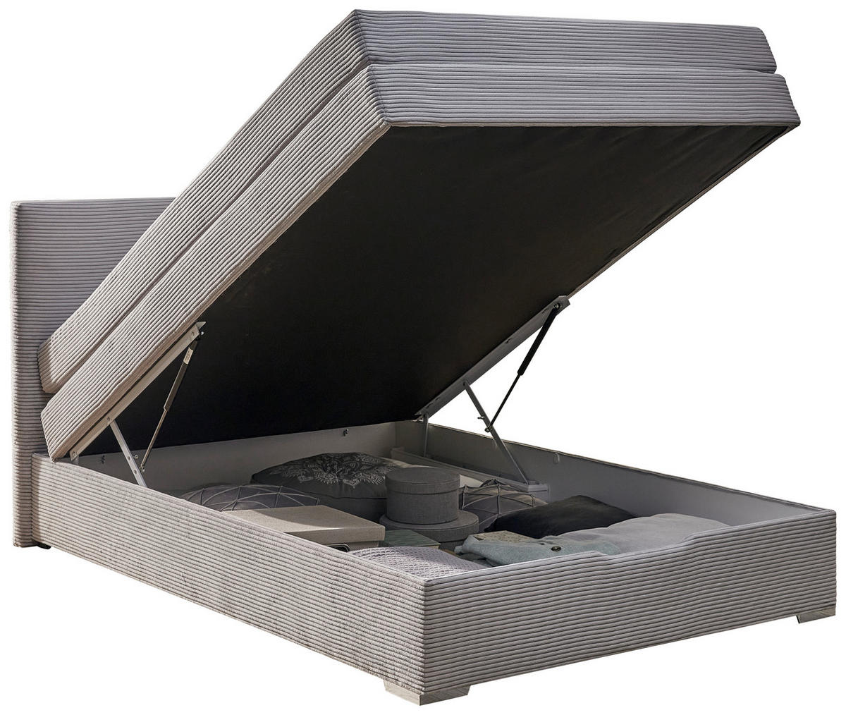 Boxspringbett Porto grau Liegefläche B/L: ca. 140x200 cm Porto - grau (147,00/105,00/211,00cm)