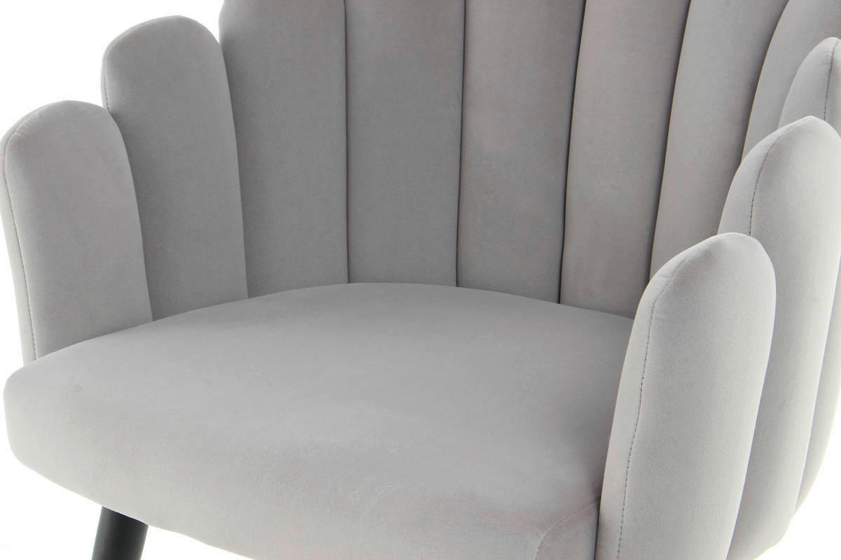 Stuhl Jeane 600 grau Microfaser B/H/T: ca. 61x85x58 cm Jeane 600 - schwarz/grau (61,00/85,00/58,00cm) - 360 Living