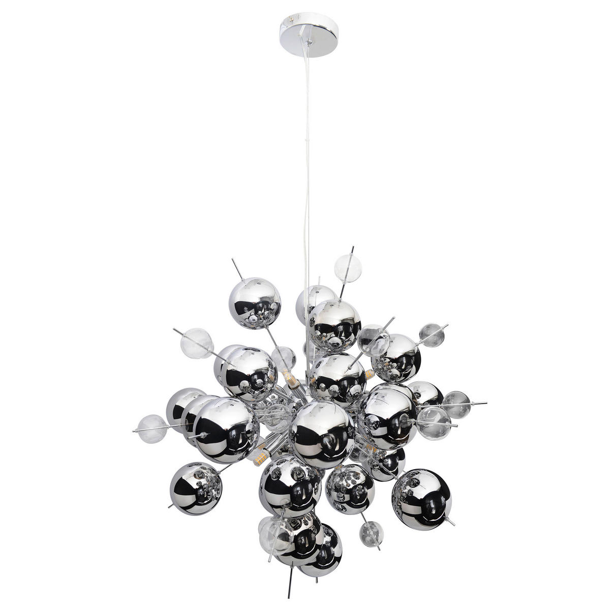 Näve Leuchten Pendelleuchte Chrom Glas Metall B/H/T/D: ca. 65x193x65x65 cm G9 10 Brennstellen EXPLOSION - Chrom (65,00/193,00/65,00cm) - Näve Leuchten