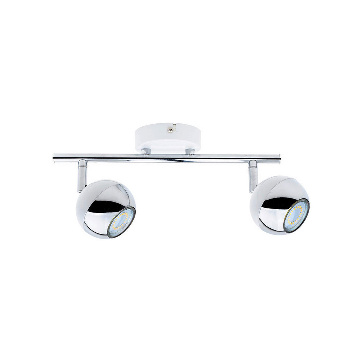 SPOT Light Spotbalken 2502228 weiß Chrom Metall B/H/T: ca. 30x16x8 cm GU10 2 Brennstellen Bianca - weiß/Chrom (30,00/16,00/8,00cm) - SPOT Light