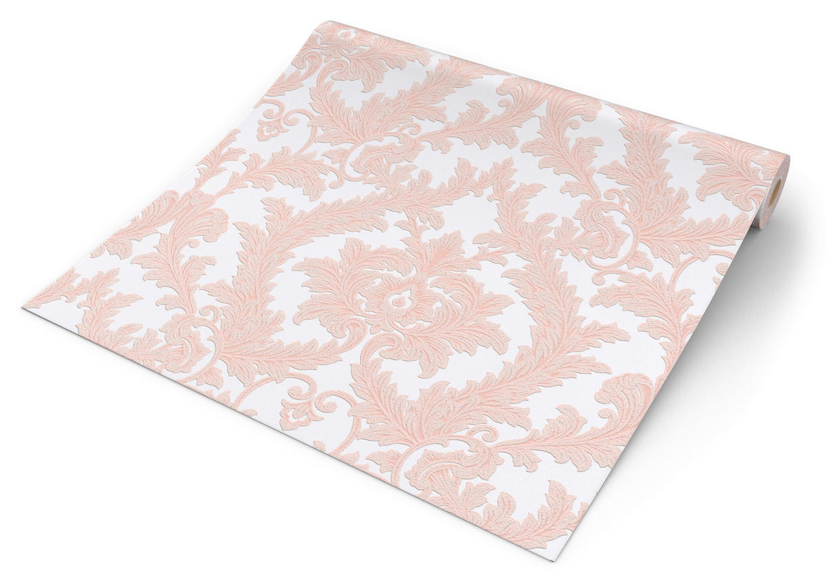 Vliestapete Ornament rosa weiß B/L: ca. 53x1005 cm Vliestapete_10159-05 - weiß/rosa (53,00/1005,00cm)