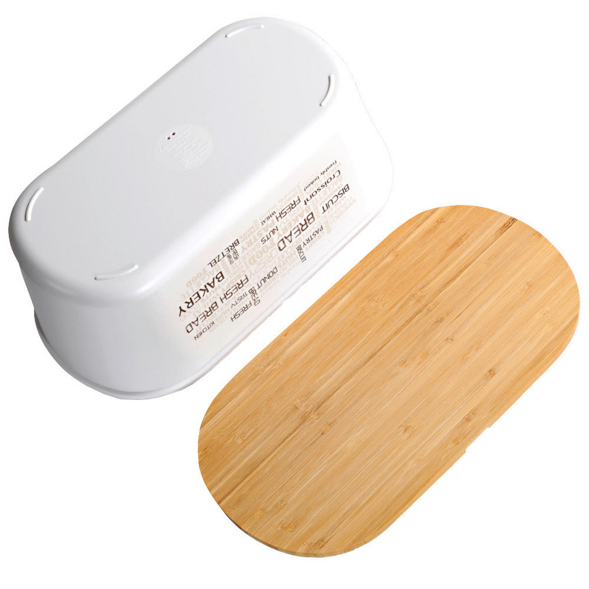 Kesper Brotbox weiß Bambus B/H/L: ca. 20x4,5x34 cm Brotbox - weiß/natur (34,00/20,00/4,50cm) - Kesper