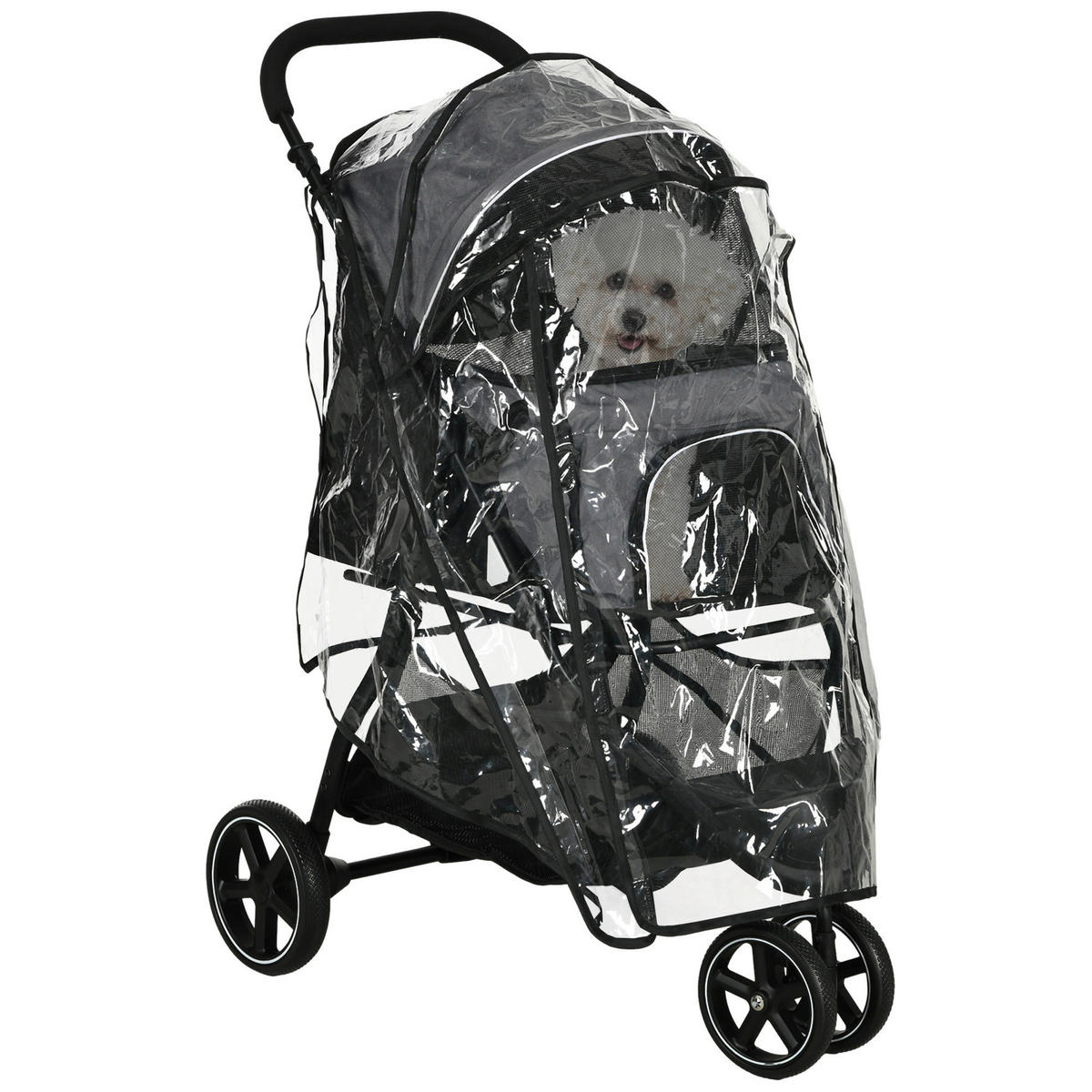 PawHut Hunde-Zubehör grau Polyester B/H/L: ca. 55x83x101 cm Hundebuggy - grau (101,00/55,00/83,00cm) - PawHut