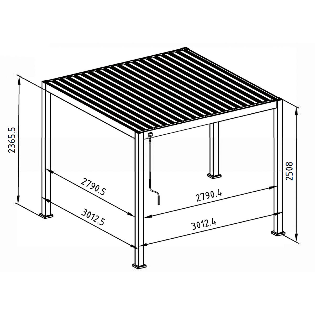 Mirador Pergola Deluxe anthrazit Aluminium B/H/L: ca. 300x250x300 cm Deluxe - anthrazit (300,00/300,00/250,00cm) - Mirador