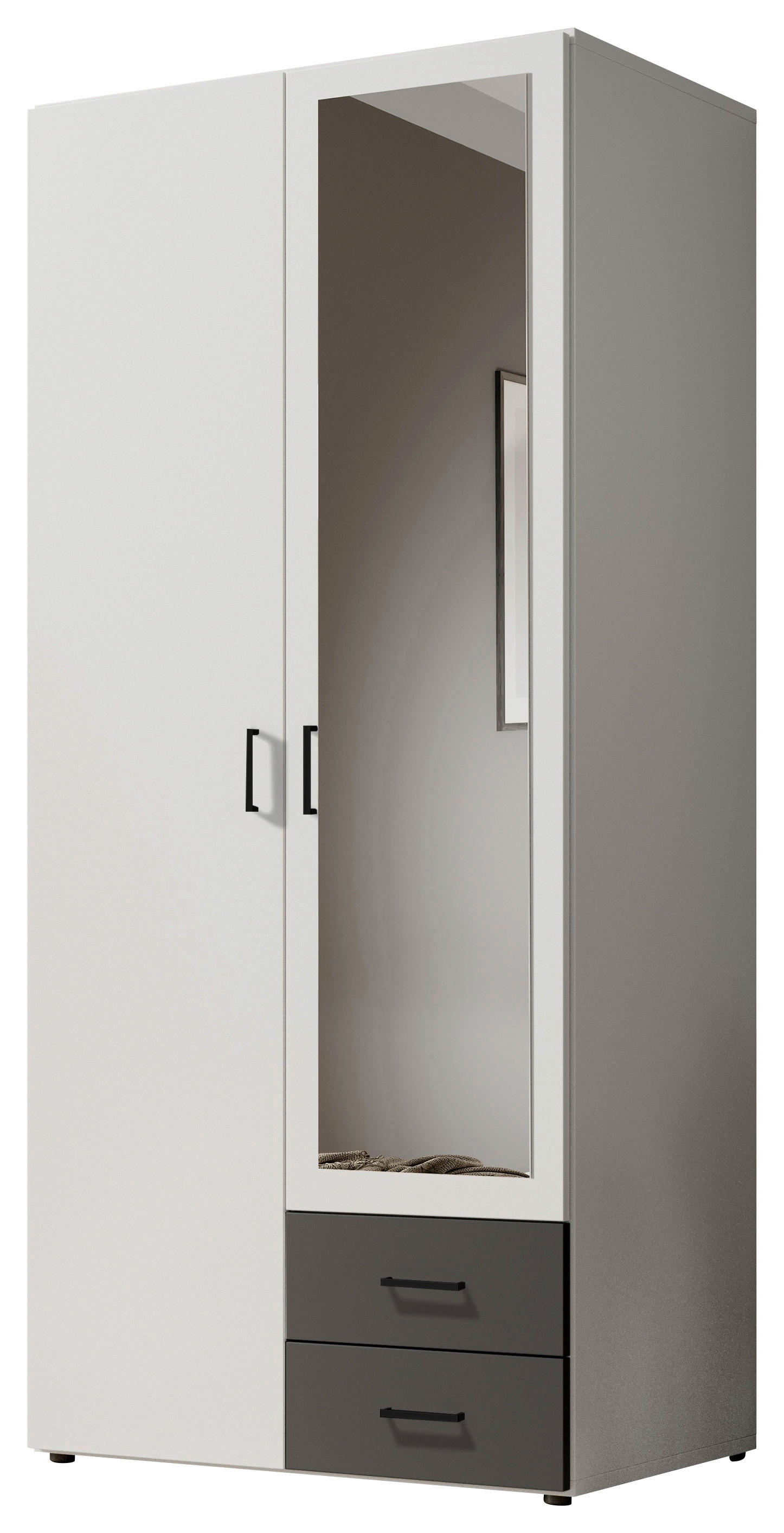 Kleiderschrank Base 2 weiß Graphit B/H/T: ca. 81x176x51 cm Base 2 - weiß/Graphit (81,00/176,00/51,00cm)