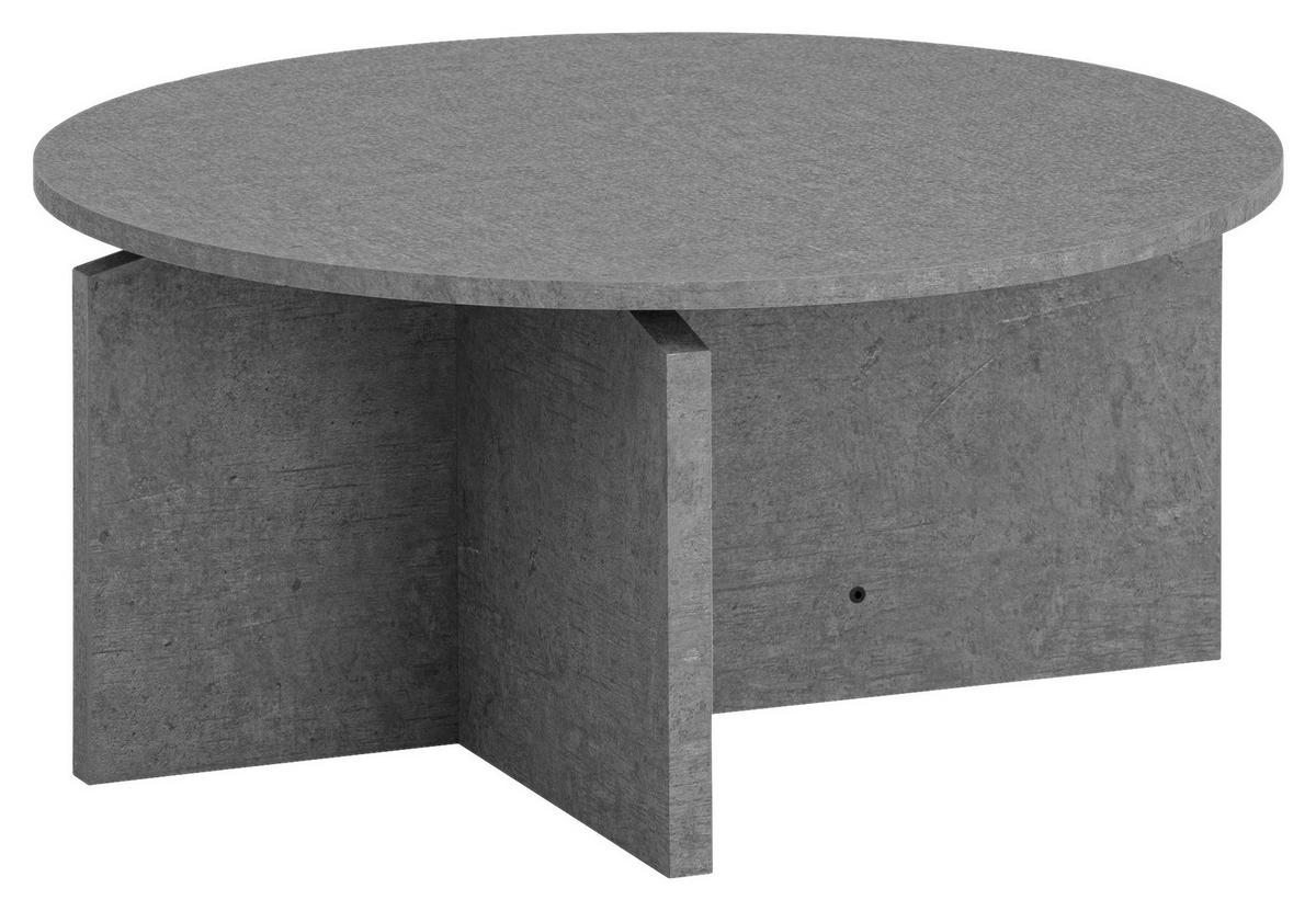 Couchtisch Beton Optik H/D: ca. 33x70 cm Couchtisch - Beton (70,00/33,00cm) - Wohnling