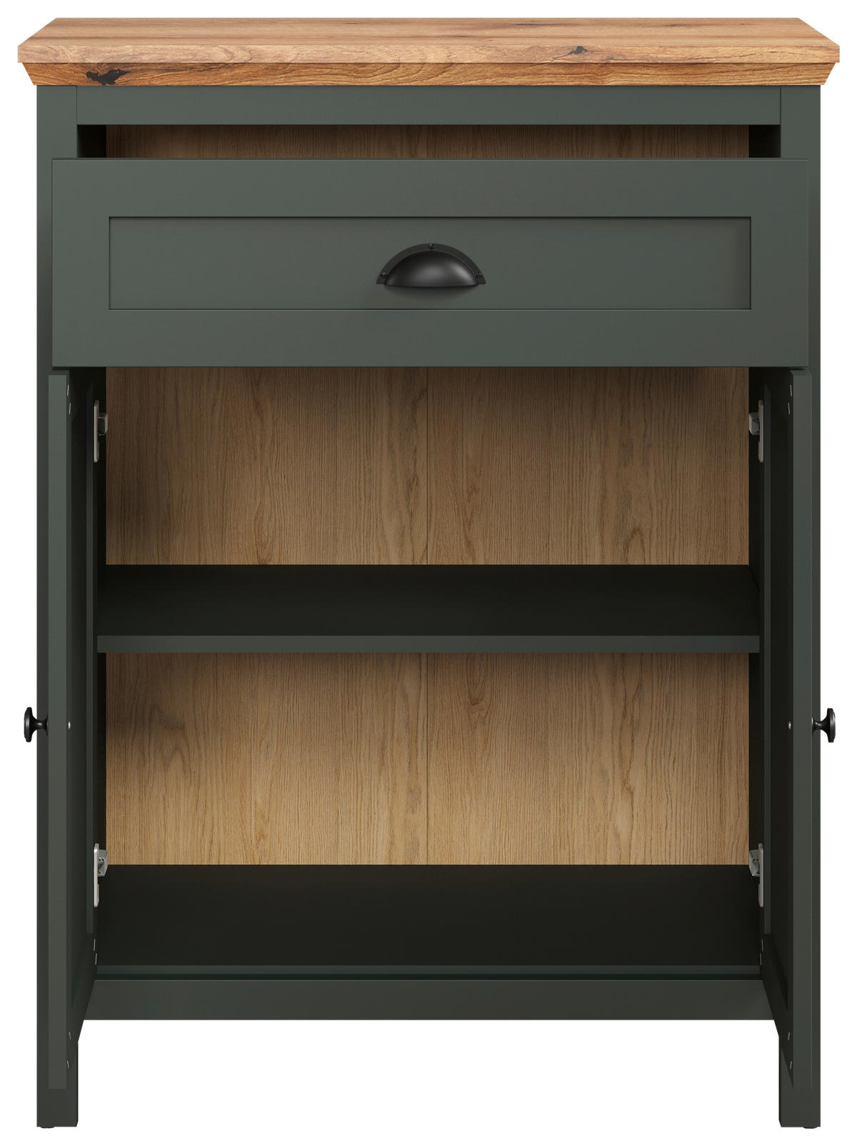 Kommode Stanton tannengrün Eiche Evoke Coast Nachbildung B/H/T: ca. 77x102x39 cm Stanton - Eiche/tannengrün (77,00/102,00/39,00cm)
