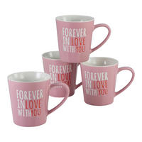 CreaTable Kaffeebecher Forever in love with you multicolor Steinzeug 4 tlg. Forever in love with you - multicolor - CreaTable