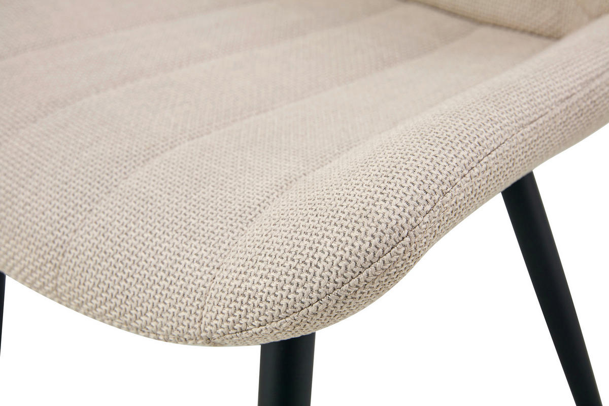Stuhl LOTTA, 2er Set creme schwarz Webstoff B/H/T: ca. 53x86x59 cm LOTTA, 2er Set - creme/schwarz (53,00/86,00/59,00cm) - xonox.home