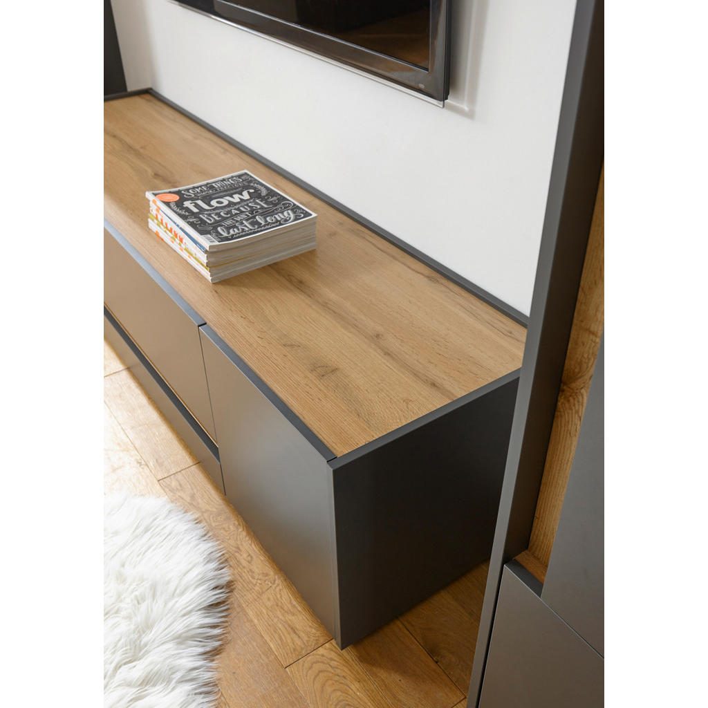 Thumbnail - TV-Lowboard City Eiche Wotan Nachbildung anthrazit B/H/T: ca. 170x40x45 cm