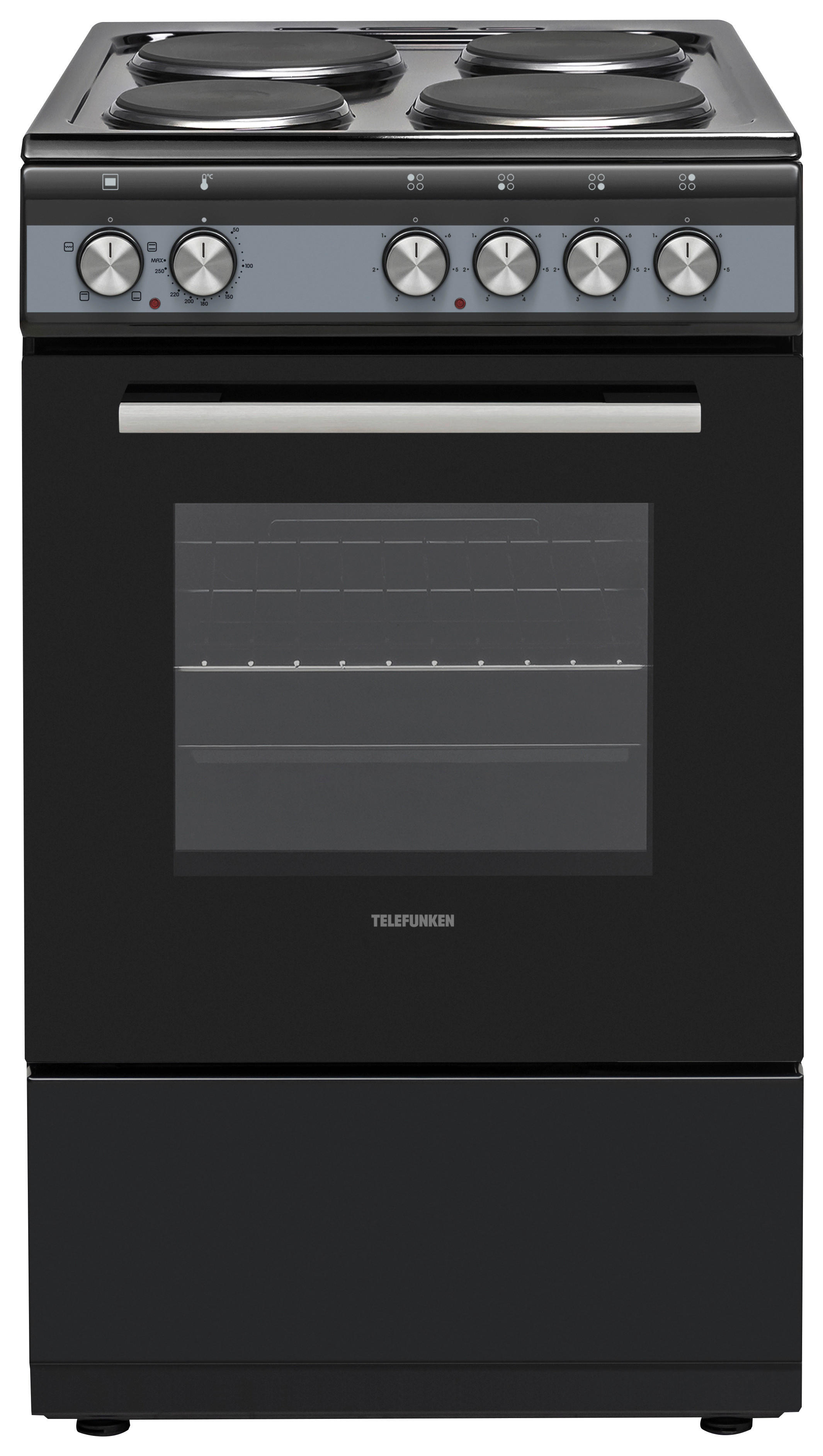 TELEFUNKEN Stand-Elektroherd TF-FS-5060-H4 schwarz B/H/T: ca. 50x85x60 cm