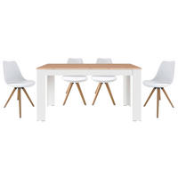 Tischgruppe KIRA weiß Eiche B/H/T: ca. 160x75x90 cm KIRA - Eiche/weiß (160,00/75,00/90,00cm) - byLIVING
