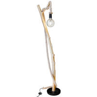GLOBO Stehleuchte NERIDA 42060146X braun schwarz Holz MDF B/H/L: ca. 51x150x25 cm 1 Brennstellen NERIDA - braun/schwarz (25,00/51,00/150,00cm) - GLOBO