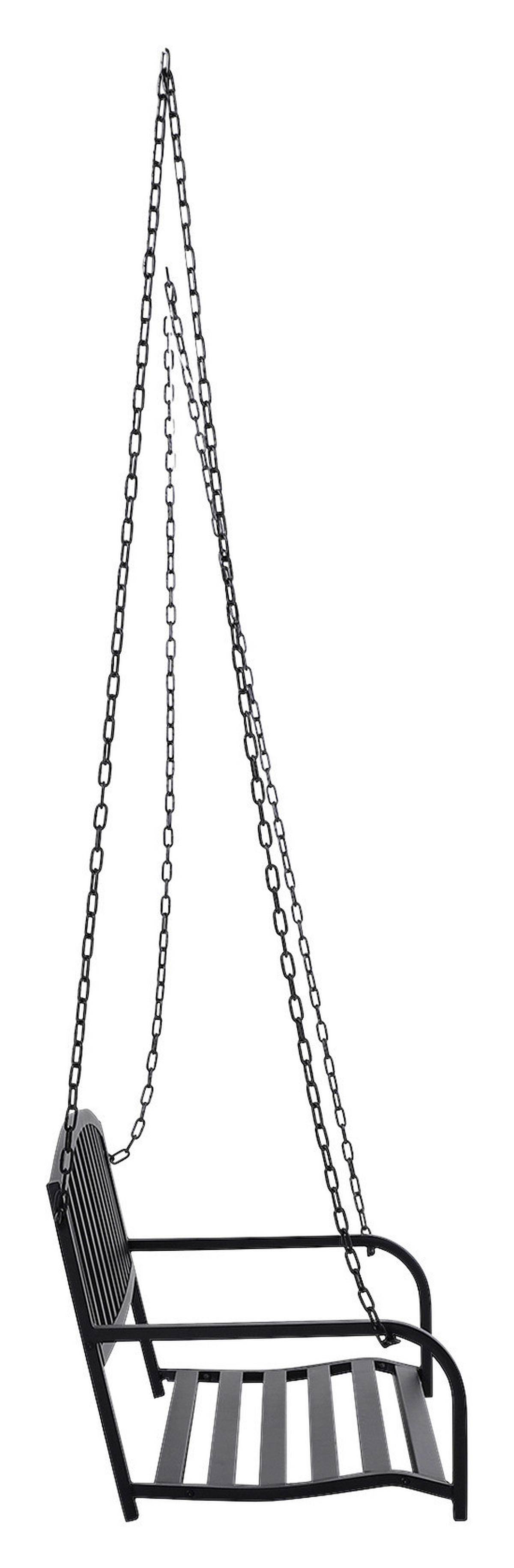 Outsunny Hängebank schwarz Metall B/H/T/L: ca. 60x53x63x127 cm Hängebank - schwarz (127,00/60,00/53,00cm) - Outsunny