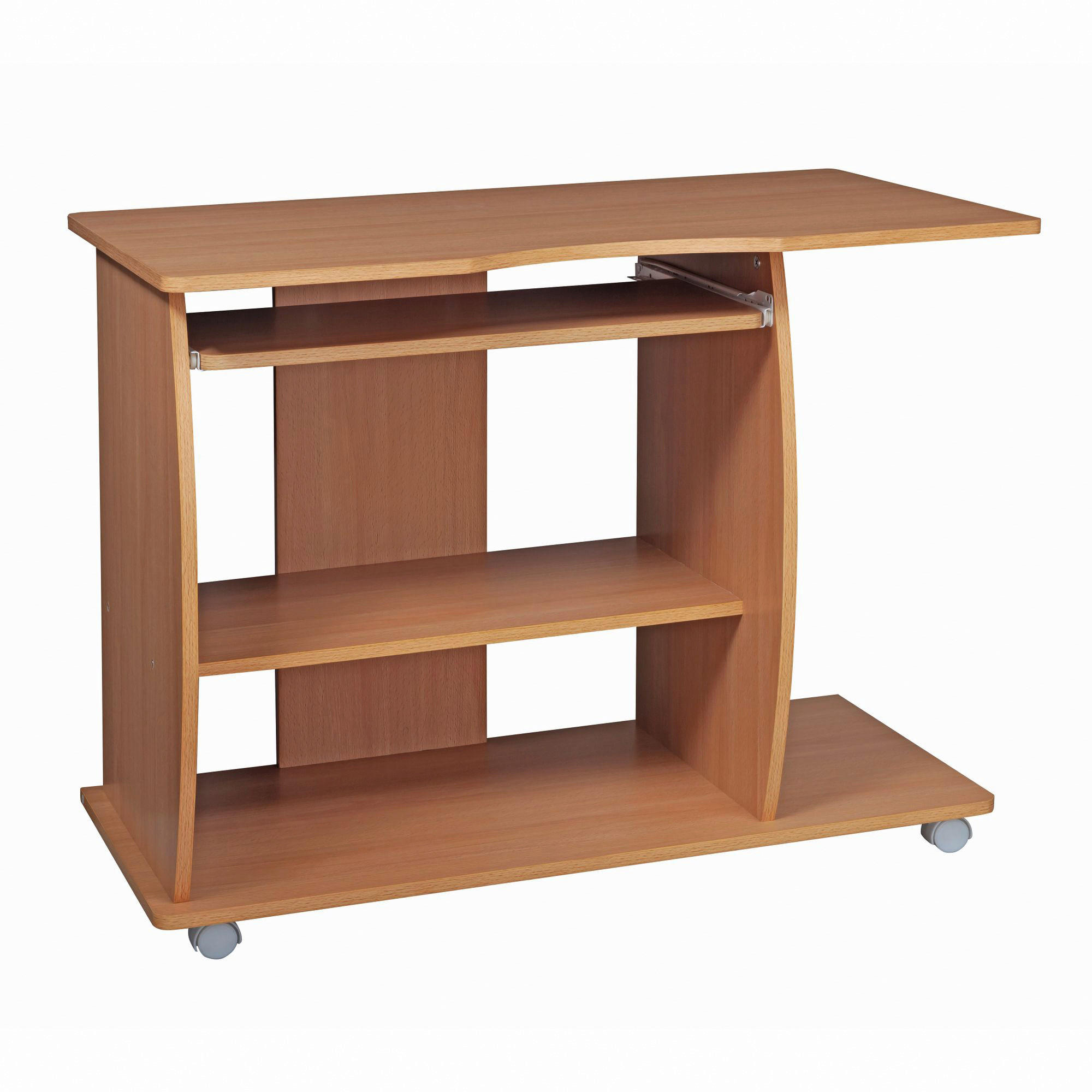 Computertisch buche Nachbildung weiß B/H/T: ca. 90x71x50 cm Computertisch - weiß/buche (90,00/71,00/50,00cm) - Wohnling