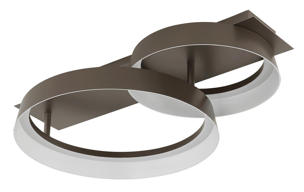 GLOBO Deckenleuchte kaffee Opal Metall Kunststoff B/H/L: ca. 35x12x50 cm 1 Brennstellen SYRAKUS - Opal/kaffee (50,00/35,00/12,00cm) - GLOBO