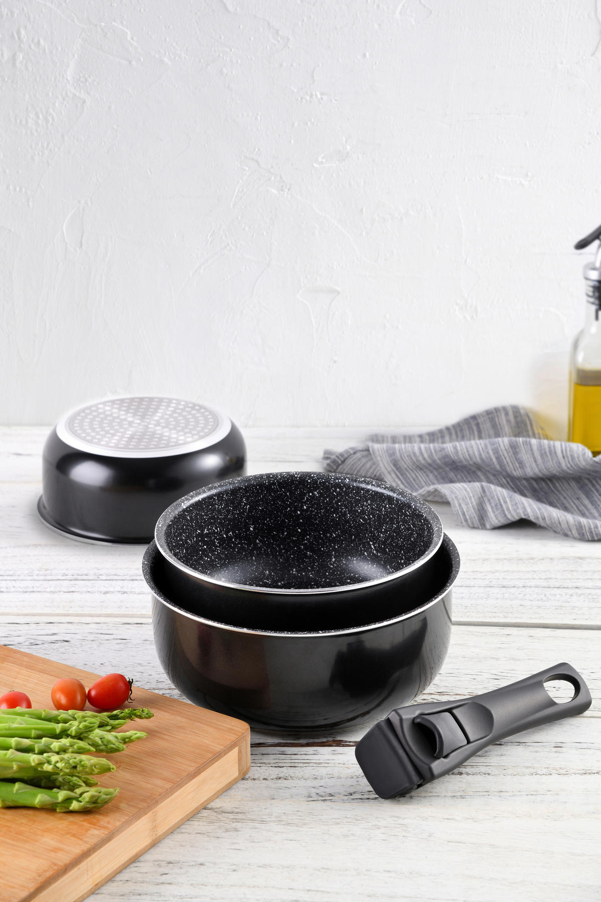 BERGNER Topfset Click & cook black schwarz Aluminium 4 tlg. Click & cook black - schwarz - BERGNER
