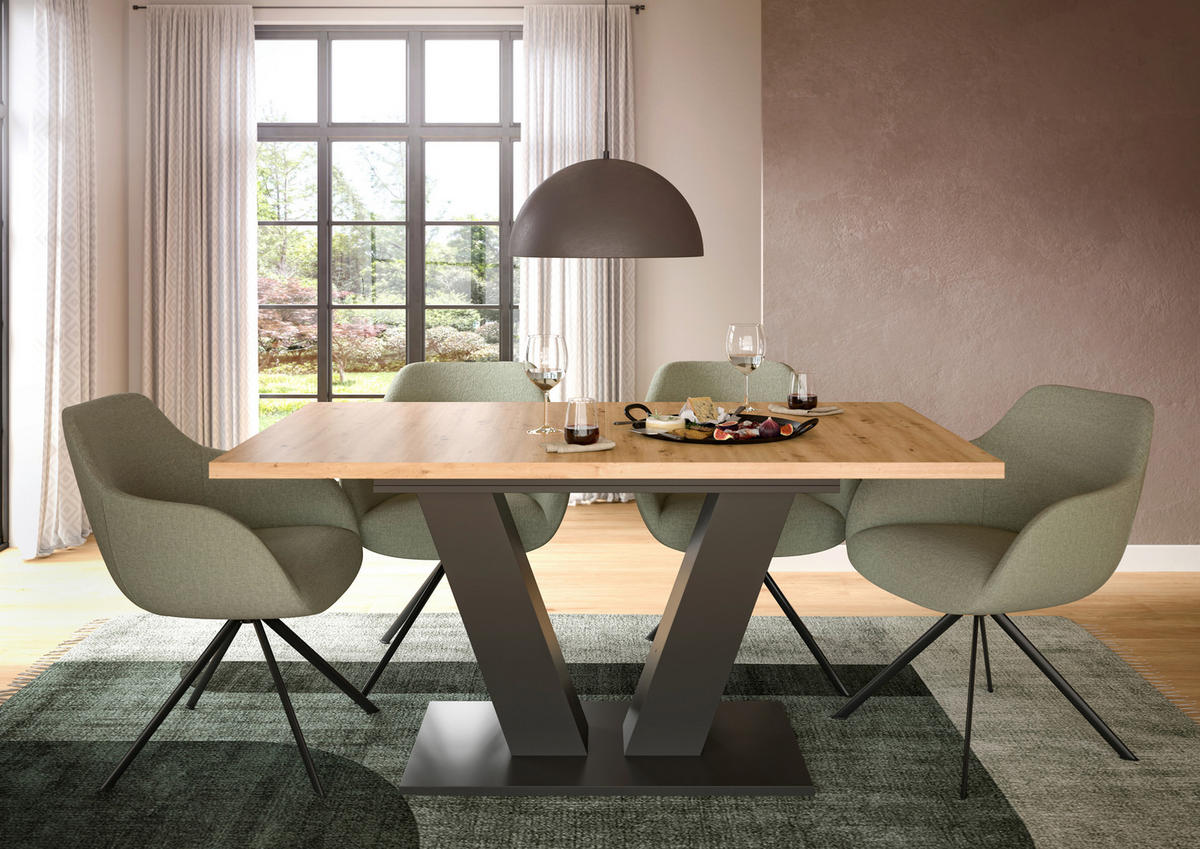 Esstisch Motion Artisan Nachbildung B/H/T: ca. 150x76x80 cm Motion - dunkelgrau (150,00/76,00/80,00cm) - xonox.home