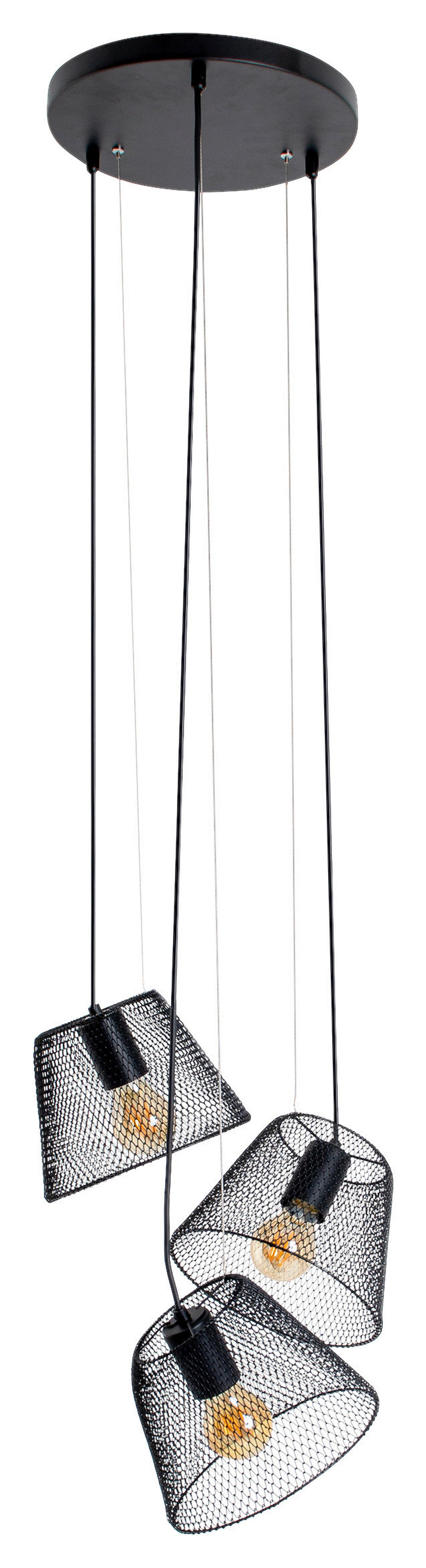 Näve Leuchten Pendelleuchte 7085122 schwarz Kunststoff Metall B/H/T: ca. 30x120x30 cm E27 3 Brennstellen Korie - schwarz (30,00/120,00/30,00cm) - Näve Leuchten