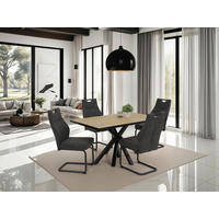 Essgruppe Inn Eiche schwarz anthrazit Holzwerkstoff B/H/T: ca. 140x76x90 cm Inn - Eiche/schwarz (140,00/76,00/90,00cm) - Hela