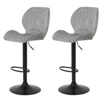 Barhocker Laila 2er Set grau Vintage Samtoptik B/H/T: ca. 42x117x51 cm Laila 2er Set - schwarz/grau (42,00/117,00/51,00cm) - Hela
