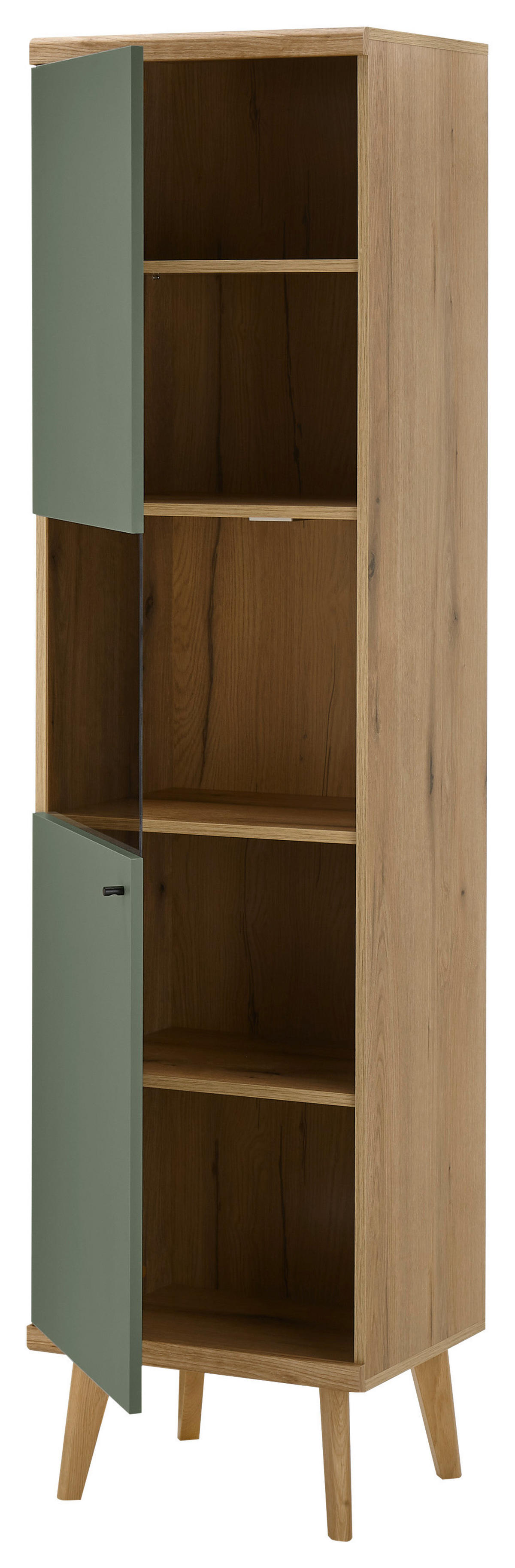 Vitrine Alva Eiche Evoke Coast Nachbildung salbei B/H/T: ca. 50x197x40 cm Alva - Eiche/salbei (50,00/197,00/40,00cm)