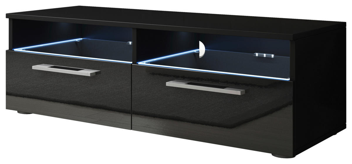 TV-Board Bonn schwarz schwarz Hochglanz B/H/T: ca. 100x35x46 cm Bonn - schwarz (100,00/35,00/46,00cm) - WIPMEB
