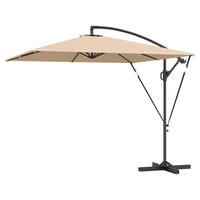 Outsunny Ampelschirm khaki Polyester B/H/L: ca. 250x235x295 cm Ampelschirm - khaki (295,00/250,00/235,00cm) - Outsunny