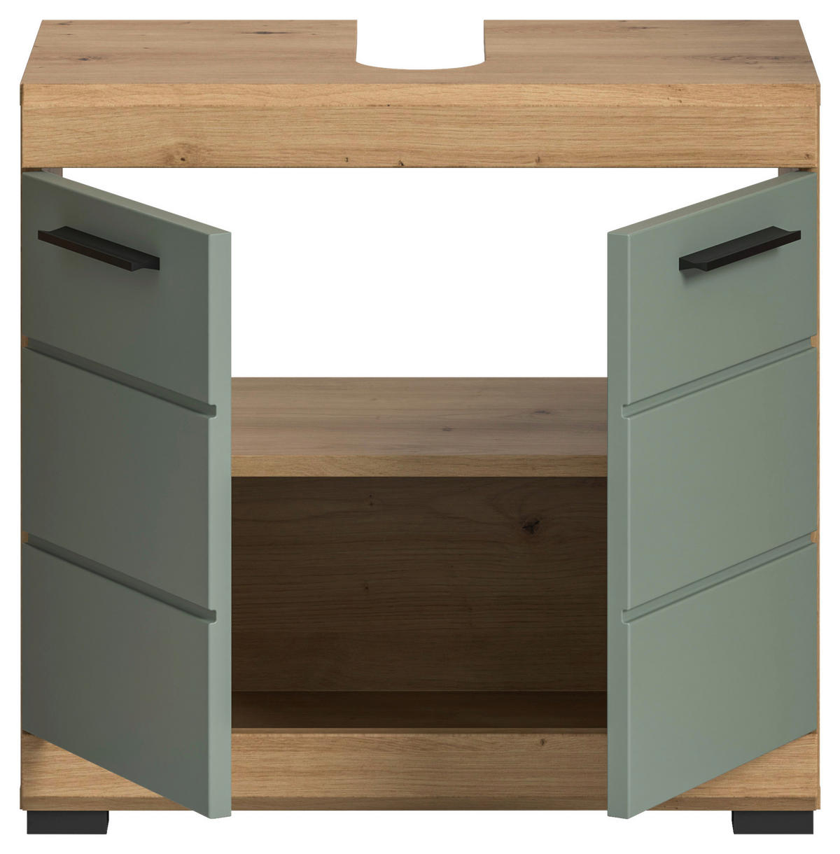 Waschbeckenunterschrank Scout Eiche Artisan Nachbildung salbei Nachbildung B/H/T: ca. 60x56x34 cm Scout - Eiche/salbei (60,00/56,00/34,00cm) - xonox.home