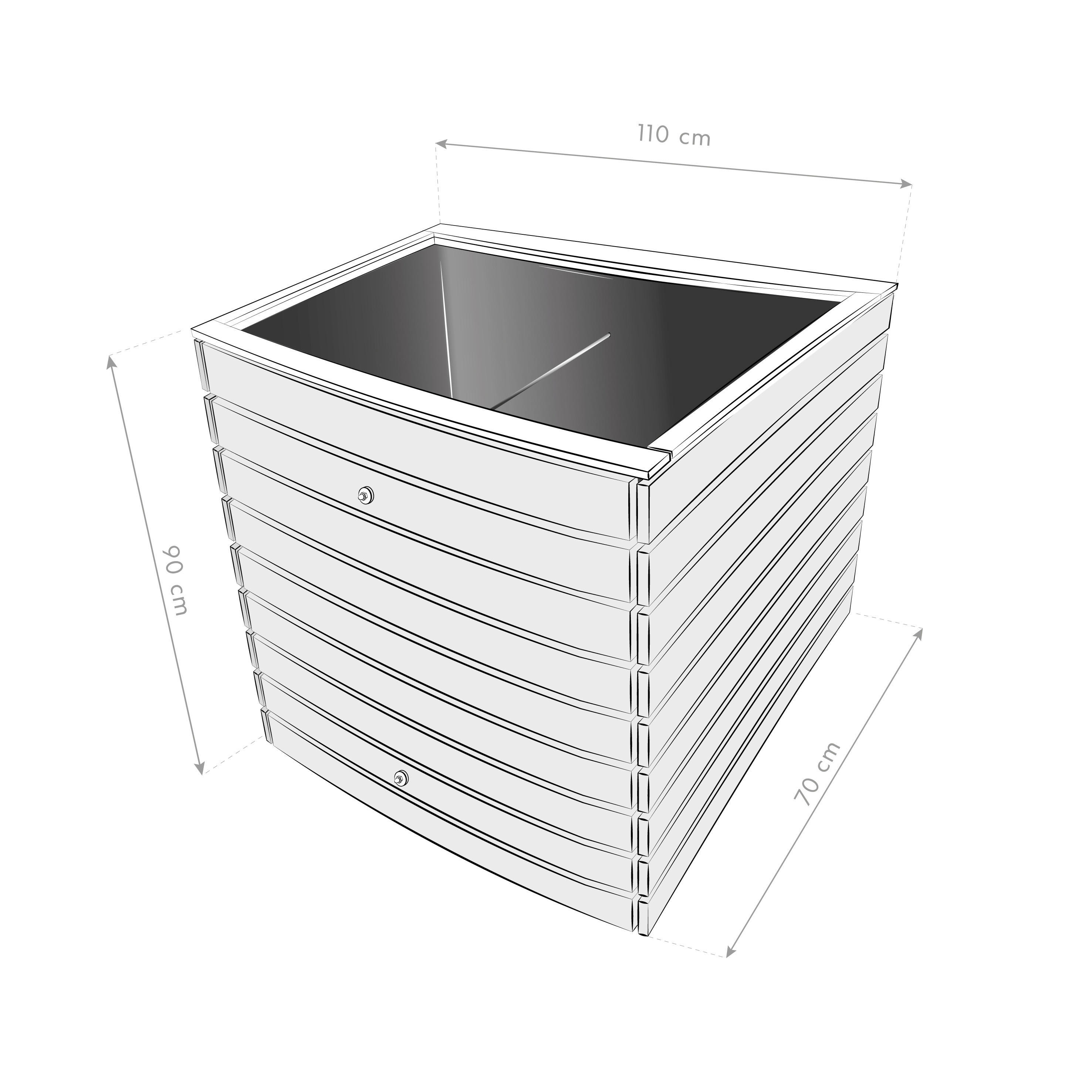 Westmann Hochbeet Fichte M natur Fichte B/H/L: ca. 70x90x110 cm Fichte M - natur (110,00/70,00/90,00cm) - Westmann