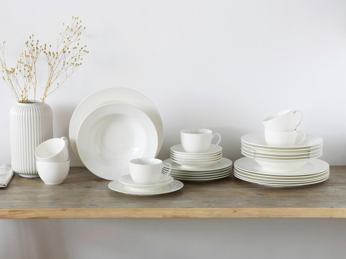 CreaTable Kombiservice Fleur Royal cremeweiß Porzellan 30 tlg. Fleur Royal - cremeweiß - CreaTable