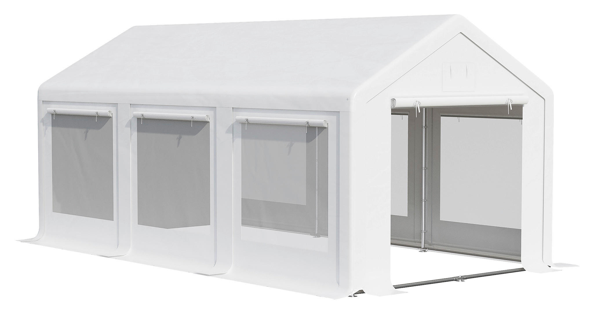 Outsunny Partyzelt weiß Stahl B/H/L: ca. 295x280x595 cm Partyzelt - weiß (595,00/295,00/280,00cm) - Outsunny