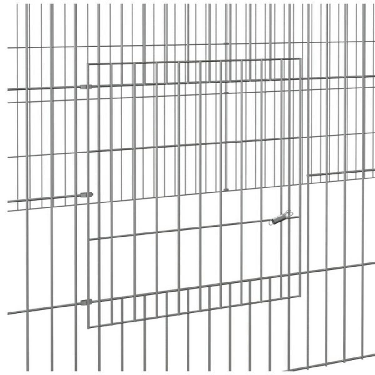 vidaXL Kaninchenkäfig silber Eisen B/H/L: ca. 109x54x433 cm Kaninchenkäfig - silber (433,00/109,00/54,00cm) - vidaXL