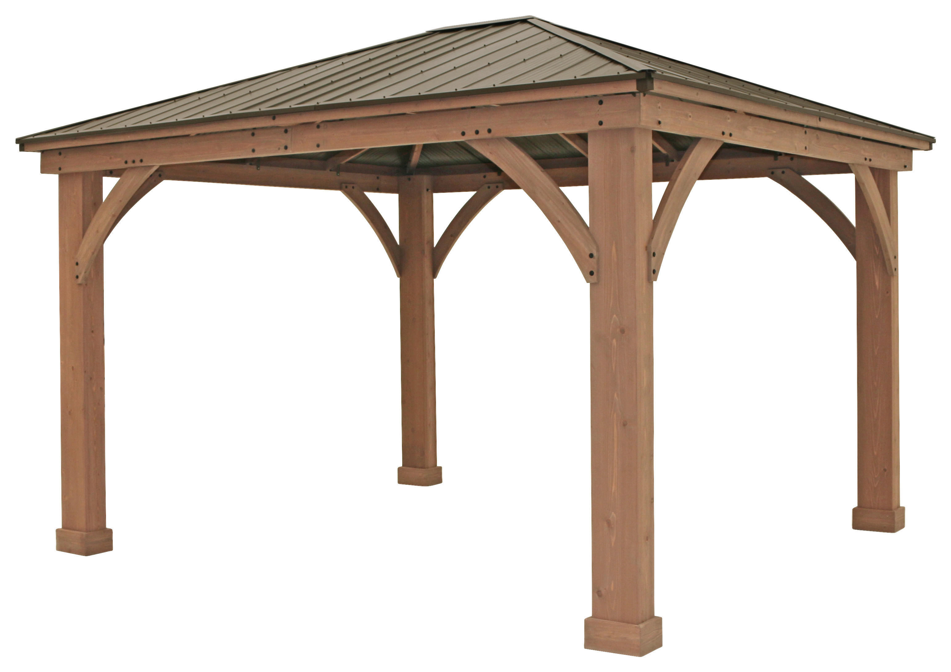 Westmann Pavillon Devon natur Holz B/H/L: ca. 427x317,5x365 cm Devon - natur/grau (365,00/427,00/317,50cm) - Westmann