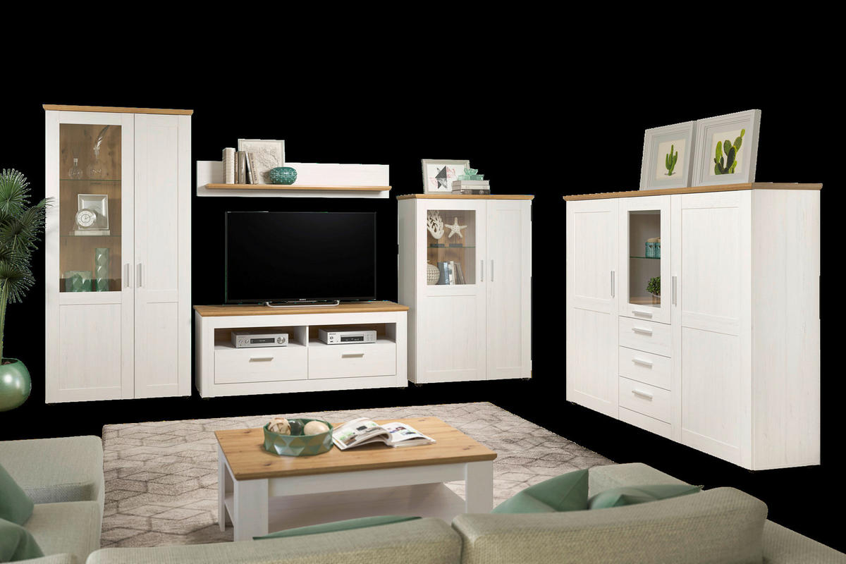 Wandboard Shade weiß Pinie Nachbildung Eiche Artisan Nachbildung B/H/T: ca. 146x25x21 cm Shade - Eiche/weiß (146,00/25,00/21,00cm)