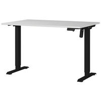 Schreibtisch 8022-581 Lichtgrau schwarz B/H/T: ca. 120x118x80 cm 8022-581 - Lichtgrau/schwarz (120,00/118,00/80,00cm) - Germania