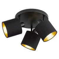 Spot schwarz Metall H/D: ca. 19x25 cm E14 3 Brennstellen Spot_3flg.Tommy - schwarz (25,00/19,00cm)